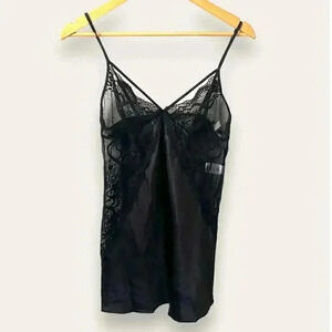 NWT Inbloom Nordstrom Satin  Black Slip/Nightgown mini S